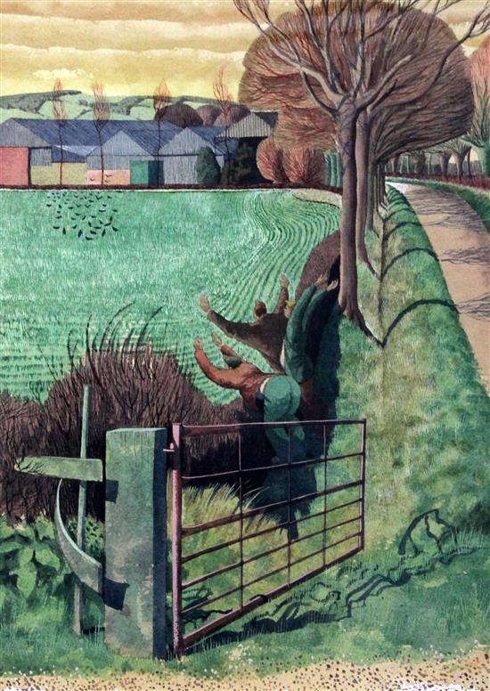 § Simon Palmer (b.1956) The Bird Scarers 20 x 14.5in.